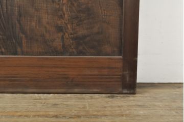 アンティーク建具　浮造り　杉材　一枚板　浮き上がるくっきりとした木目が美しい障子帯戸2枚セット(板戸、引き戸、建具)(R-059158)