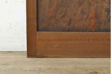 アンティーク建具　浮造り　杉材　一枚板　浮き上がるくっきりとした木目が美しい障子帯戸1枚(板戸、引き戸、建具)(R-059159)