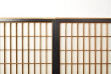アンティーク建具　腰板欅(ケヤキ)材　木色のコントラストが凛とした雰囲気を醸し出す障子戸4枚セット(引き戸、建具)(R-059160)