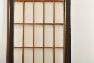 アンティーク建具　腰板欅(ケヤキ)材　木色のコントラストが凛とした雰囲気を醸し出す障子戸4枚セット(引き戸、建具)(R-059160)