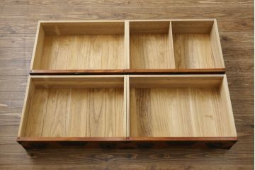 中古　美品　岩谷堂箪笥　ハッキリとした木目が目を引く縦型チェスト(和タンス、衣装箪笥、引き出し)(R-059165)