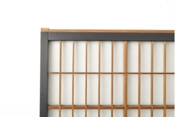 アンティーク建具　腰板欅(ケヤキ)材　上質な和を演出してくれる格子ガラス戸4枚セット(引き戸、建具)(R-059166)