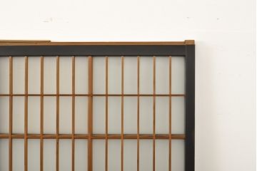 アンティーク建具　腰板欅(ケヤキ)材　上質な和を演出してくれる格子ガラス戸4枚セット(引き戸、建具)(R-059166)