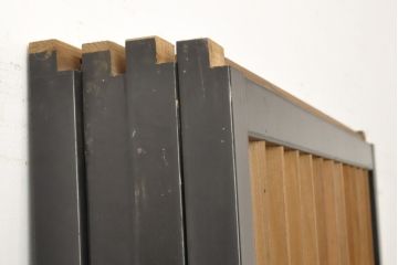 アンティーク建具　腰板欅(ケヤキ)材　上質な和を演出してくれる格子ガラス戸4枚セット(引き戸、建具)(R-059166)