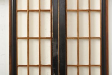 アンティーク建具　腰板欅(ケヤキ)材　凛とした佇まいが気品溢れる障子戸4枚セット(引き戸、建具)(R-059167)