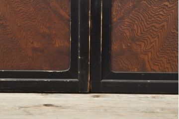 アンティーク建具　腰板欅(ケヤキ)材　凛とした佇まいが気品溢れる障子戸4枚セット(引き戸、建具)(R-059167)