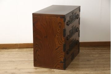 中古　美品　岩谷堂箪笥　くっきりとした木目が楽しめるサイドチェスト(引き出し、収納箪笥、和タンス)(R-059169)