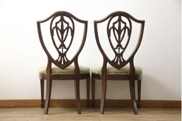 中古　美品　アメリカ　トラディショナルセンチュリー　品のある佇まいが美しいダイニングチェア2脚セット(2脚定価 約60万円)(イス、椅子)(R-059182)