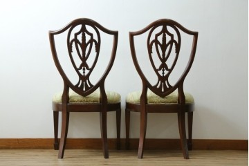 中古　美品　アメリカ　トラディショナルセンチュリー　品のある佇まいが美しいダイニングチェア2脚セット　2脚定価 約60万円　(R-059183)