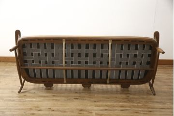 中古　美品　ERCOL(アーコール)　パステルカラーの花柄ファブリックが上品な3人掛けソファ(アームソファ、3Pソファ、三人掛け、英国、北欧)(R-059184)