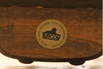 中古　美品　ERCOL(アーコール)　パステルカラーの花柄ファブリックが上品な3人掛けソファ(アームソファ、3Pソファ、三人掛け、英国、北欧)(R-059184)