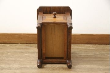 中古　美品　国産工芸家具　総栗材　小物収納ができる漆塗りの引き出し付きスツール(小引き出し、サイドテーブル、椅子、イス、板座チェア)(R-059188)