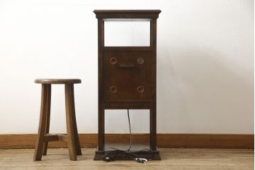 中古　超美品　川島政則ステンドグラス工房　幻想的な雰囲気を醸し出す行灯型フロアスタンド照明(スタンドライト、間接照明、行燈)(定価約40万円)(R-059190)