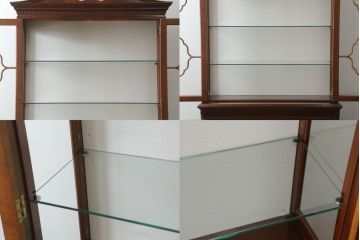 中古　美品　イギリス高級家具　Charles Barr(チャールズ バー)　マホガニー　気品ある佇まいが美しい最高級ガラスキャビネット(定価約180万円)(キュリオケース、ガラスケース、食器棚、飾り棚、戸棚)(R-059195)