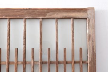 アンティーク建具　力強い木目が目を引くガラス入り玄関戸4枚セット(格子戸、ガラス戸、引き戸)(R-059203)