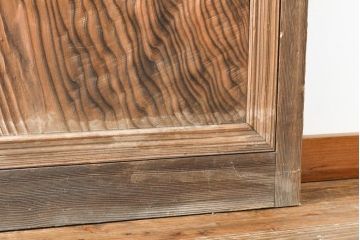 アンティーク建具　力強い木目が目を引くガラス入り玄関戸4枚セット(格子戸、ガラス戸、引き戸)(R-059203)