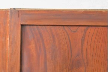 ジャンク品　アンティーク建具　明治大正期　総欅(ケヤキ)材　一枚板　木目が美しい板戸4枚セット(帯戸、引き戸、建具)(R-059204)