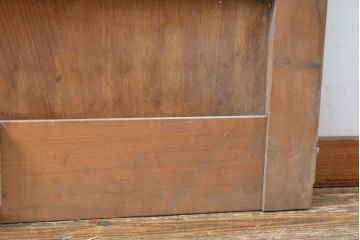 アンティーク建具　富山県産　枠ヒノキ材(檜)・板ケヤキ材(欅)　明るい木色に黒々とした金具が映える格子蔵戸1枚(玄関戸、引き戸、建具)(R-059206)