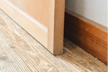 アンティーク建具　杉材　美しい柾目が目を引く板戸2枚セット(引き戸、建具)(R-059208)