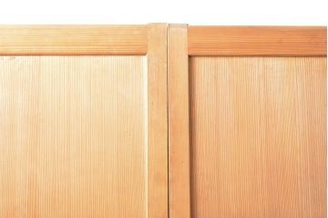 アンティーク建具　杉材　美しい柾目が目を引く板戸2枚セット(引き戸、建具)(R-059209)