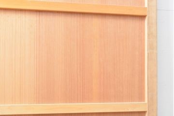 アンティーク建具　杉材　美しい柾目が目を引く板戸2枚セット(引き戸、建具)(R-059209)