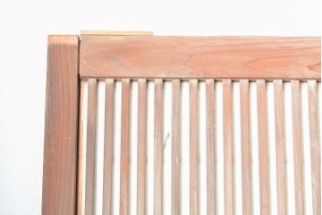 アンティーク建具　昭和初期　模様ガラス　細やかな桟が魅力の裏障子付き格子戸4枚セット(帯ガラス戸、引き戸、障子戸、建具)(R-059211)