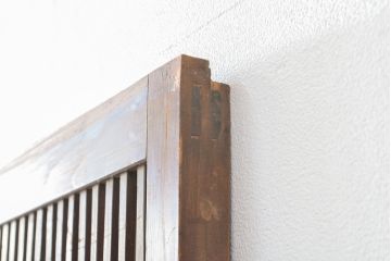 アンティーク建具　昭和初期　模様ガラス　細やかな桟が魅力の裏障子付き格子戸4枚セット(帯ガラス戸、引き戸、障子戸、建具)(R-059211)