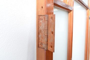 アンティーク建具　昭和初期　大正ロマンの雰囲気香るガラス扉1枚(ドア、木製ドア、建具)(R-059212)