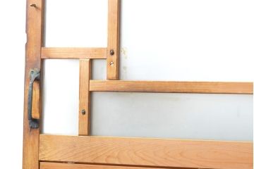 アンティーク建具　昭和初期　大正ロマンの雰囲気香るガラス扉1枚(ドア、木製ドア、建具)(R-059212)