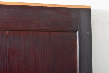 アンティーク建具　総欅(ケヤキ)材　重厚感のある佇まいが魅力の蔵戸1枚(玄関戸、引き戸、建具)(R-059225)