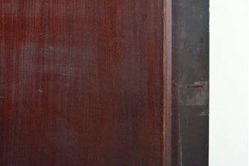 アンティーク建具　総欅(ケヤキ)材　重厚感のある佇まいが魅力の蔵戸1枚(玄関戸、引き戸、建具)(R-059225)