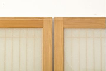 中古　美品　最高級　シンメトリーなデザインが目を引く組子入りガラス帯戸4枚セット(帯戸、引き戸、ガラス戸、建具)(R-059228)