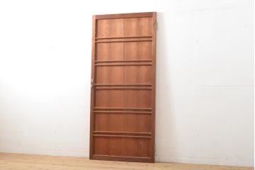 アンティーク建具　横桟付き　温かみを感じる杉材製扉(ドア、板戸、建具)(R-059230)