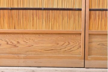 アンティーク建具　民芸家具　情緒豊かな佇まいが魅力の御簾戸4枚セット(建具、簾戸、簀戸、葭戸、夏障子、すど、葦戸)(R-059232)