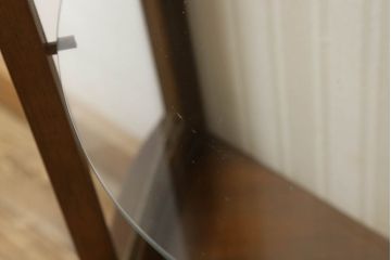 イギリスビンテージ　マホガニー材　半円形　クラシカルな佇まいが魅力的なキャビネット(飾り棚、収納棚、ガラスケース、ヴィンテージ、ハーフムーン)(R-059249)