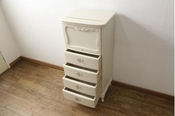 中古　超美品　松永工房　カンティーニュシリーズ　優雅な雰囲気を醸し出す縦型ジュエリーチェスト(定価約23万円)(小物収納、引き出し)(R-059258)