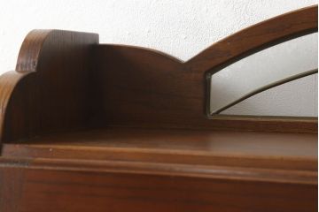 中古　美品　三越　Brugge(ブルージュ)　オーク材　ステンドグラスがアクセントのライティングビューロー(定価約27万円)(簿記机、ワークデスク、在宅ワーク用、在宅用)(R-059259)