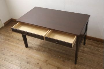 和製ビンテージ　希少な絶版品!　北海道民芸家具　シンプルなデザインの平机(ワークデスク、在宅ワーク用、作業台、ヴィンテージ)(R-059261)