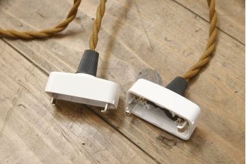 アンティーク照明　戦前　レトロな平笠シェードのペンダントライト2個セット(天井照明、吊り下げ照明、電笠)(R-059271)