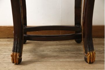 ヴィンテージ家具　超激レア!!　中国美術　王座デザイン　皇帝　まるで美術品のよう、黄金に輝く龍の彫刻が魅力的なサイドテーブル(コーヒーテーブル、ナイトテーブル、花台、電話台、ビンテージ)(R-059284)