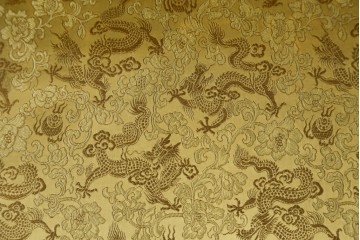 ヴィンテージ家具　超激レア!!　中国美術　皇帝・王座デザイン　黄金に輝く龍の彫刻が高貴なチェア　(R-059286)