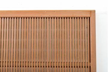 アンティーク建具　昭和初期　高級品!　幅狭タイプ　和の雰囲気を高める裏障子付き格子戸4枚セット(帯ガラス戸、引き戸、障子戸、建具)(R-059288)