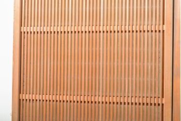 アンティーク建具　昭和初期　高級品!　幅狭タイプ　和の雰囲気を高める裏障子付き格子戸4枚セット(帯ガラス戸、引き戸、障子戸、建具)(R-059288)