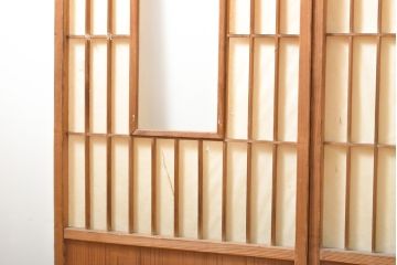 アンティーク建具　和の雰囲気を演出する縦額入り障子戸4枚セット(引き戸、建具)(R-059289)