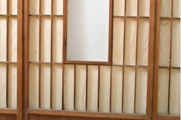 アンティーク建具　和の雰囲気を演出する縦額入り障子戸4枚セット(引き戸、建具)(R-059289)