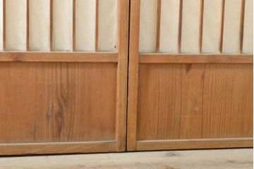 アンティーク建具　和の雰囲気を演出する縦額入り障子戸4枚セット(引き戸、建具)(R-059289)