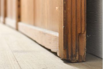 アンティーク建具　和の雰囲気を演出する縦額入り障子戸4枚セット(引き戸、建具)(R-059289)
