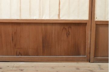 アンティーク建具　和の雰囲気を演出する縦額入り障子戸4枚セット(引き戸、建具)(R-059289)