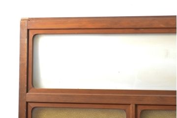 アンティーク建具　昭和初期　ゆらゆらガラスとダイヤガラス入りのレトロなガラス戸2枚セット(引き戸、建具)(R-059290)