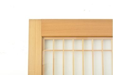 中古　美品　最高級　シンメトリーなデザインが目を引く組子入りガラス帯戸2枚セット(帯戸、引き戸、ガラス戸、建具)(R-059305)